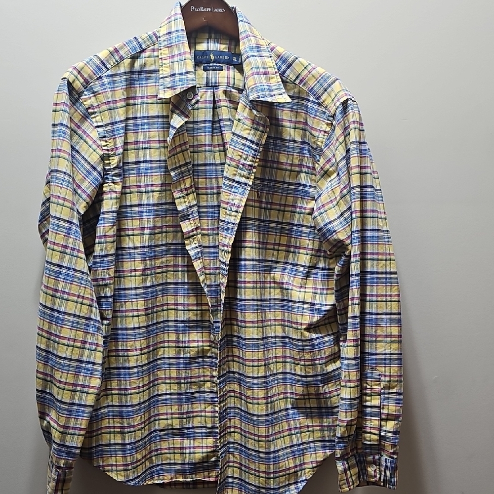 Ralph Lauren Yellow Plaid Classic Fit Shirt